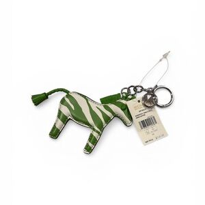 Michael Kors Green Zebra Keychain. NWT